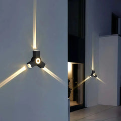 Aplique de pared exterior moderno LED IP65 de metal negro