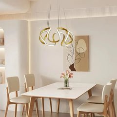 Lámparas colgantes de diseño irregular moderno de metal con LED regulable comedor
