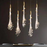 Lámpara colgante de cristal dorado diseño moderno LED regulable para comedor