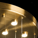 Lámpara colgante de cristal dorado diseño moderno LED regulable para comedor