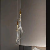 Lámpara colgante de cristal dorado diseño moderno LED regulable para comedor