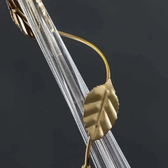 Lámpara colgante de cristal dorado diseño moderno LED regulable para comedor