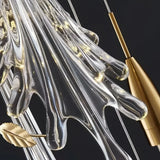 Lámpara colgante de cristal dorado diseño moderno LED regulable para comedor