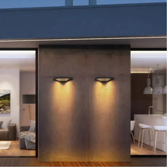 Aplique exterior moderno LED IP65 de aluminio semicircular