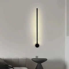 Aplique lineal moderno articulado LED negro para salón