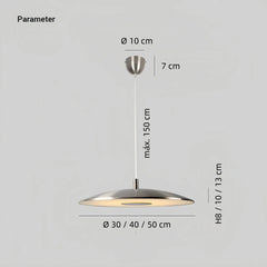 Lámpara colgante moderna LED regulable tipo plato para comedor