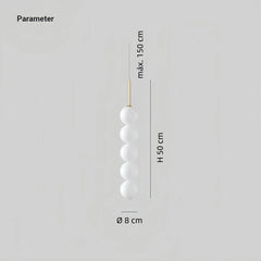 Lámpara colgante con globos de vidrio blanco LED de diseño moderno para dormitorio