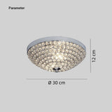 Lámpara de techo de cristal LED elegante semiesférica para comedor