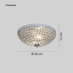 Lámpara de techo de cristal LED elegante semiesférica para comedor