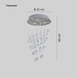 Lámpara colgante moderna de cristal LED con efecto lluvia para entrada