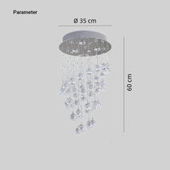 Lámpara colgante moderna de cristal LED con efecto lluvia para entrada