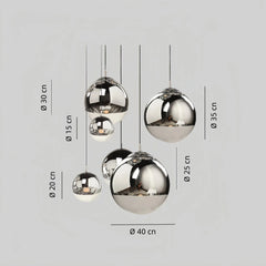 Lámpara colgante con globo de vidrio electrochapado LED para comedor