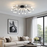 Lámpara de techo Sputnik moderna de metal con LED para salón