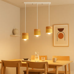 Lámpara colgante nórdica cilíndrica LED color Morandi para comedor