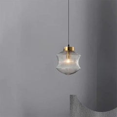 Fumo gris geométrico vidrio led luz colgante