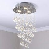 Lámpara colgante moderna de cristal LED con efecto lluvia para entrada