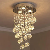 Lámpara colgante moderna de cristal LED con efecto lluvia para entrada