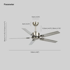 Ventiladores de techo plateados con luz estilo industrial tradicional