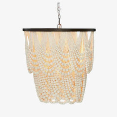 Lámpara colgante de cuentas de madera para salón de estilo bohemio