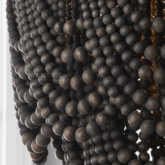 Lámpara colgante de cuentas de madera para salón de estilo bohemio
