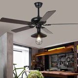 Ventilador de techo con luz para salón estilo industrial vintage