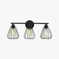 Aplique pared negro interior diseño vintage industrial de tres luces