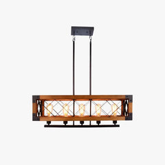 Lámparas led para cocina diseño rectangular de madera elegante