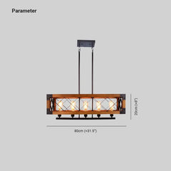 Lámparas led para cocina diseño rectangular de madera elegante