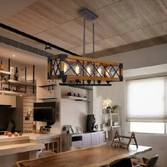 Lámparas led para cocina diseño rectangular de madera elegante