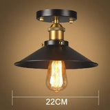 Lampara industrial negra de techo diseño cónico elegante