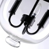 Lámpara colgante industrial de vidrio con 3 luces tipo vela para comedor