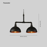 Lampara colgante industrial negra diseño retro de doble luz para comedor