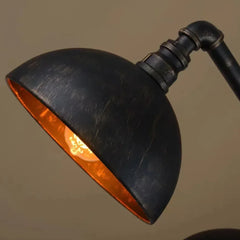 Lampara colgante industrial negra diseño retro de doble luz para comedor