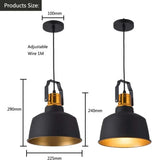 Lámpara colgante de hierro de estilo industrial para comedor