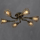 Lampara de techo vintage industrial diseño de hierro y tuberías para comedor