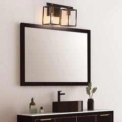 Aplique de baño para espejo diseño rectangular negro elegante