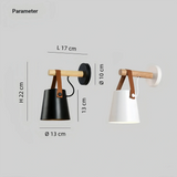 Aplique de pared nórdico LED de madera y metal para mesita de noche