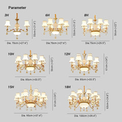 Lámpara Colgante de Cristal Estilo Europeo en Aleación de Zinc