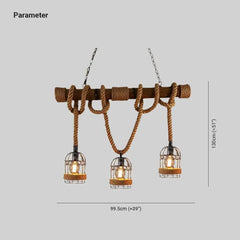 Vintage lamparas colgantes diseño creativo de jaula de cuerda