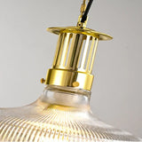 Lampara colgante transparente estilo vintage para cocina con diseño de rayas
