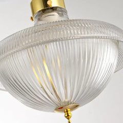 Lampara colgante transparente estilo vintage para cocina con diseño de rayas