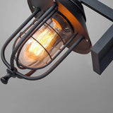 Aplique exterior industrial tipo farol negro IP65 para porche