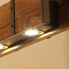 Lamparas colgantes de madera para comedor diseño rectangular retro