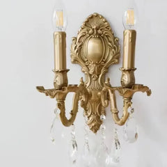 Apliques de pared dorados estilo europeo para dormitorio