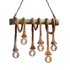 Lámpara vintage colgante diseño creativo de cuerda para comedor