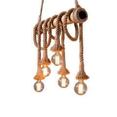 Lámpara colgante vintage diseño creativo con cuerda de yute