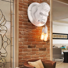 Aplique de Pared Cabeza de Gorila Estilo Nórdico para Salón