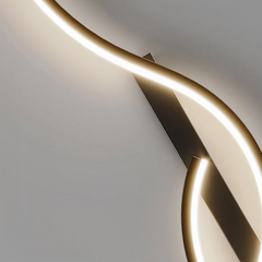 Aplique de Pared LED Moderno Diseño S de Metal Negro para Salón