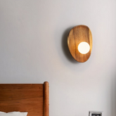 Aplique de Pared Madera Natural para Mesita de Noche