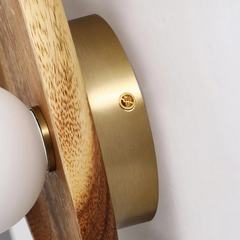 Aplique de Pared Madera Natural para Mesita de Noche